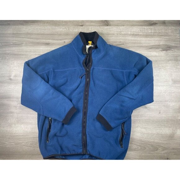 Vintage REI Men's Size Large Blue Fleece Hiking Jacket Coat Full Zip Pockets - Picture 2 of 16